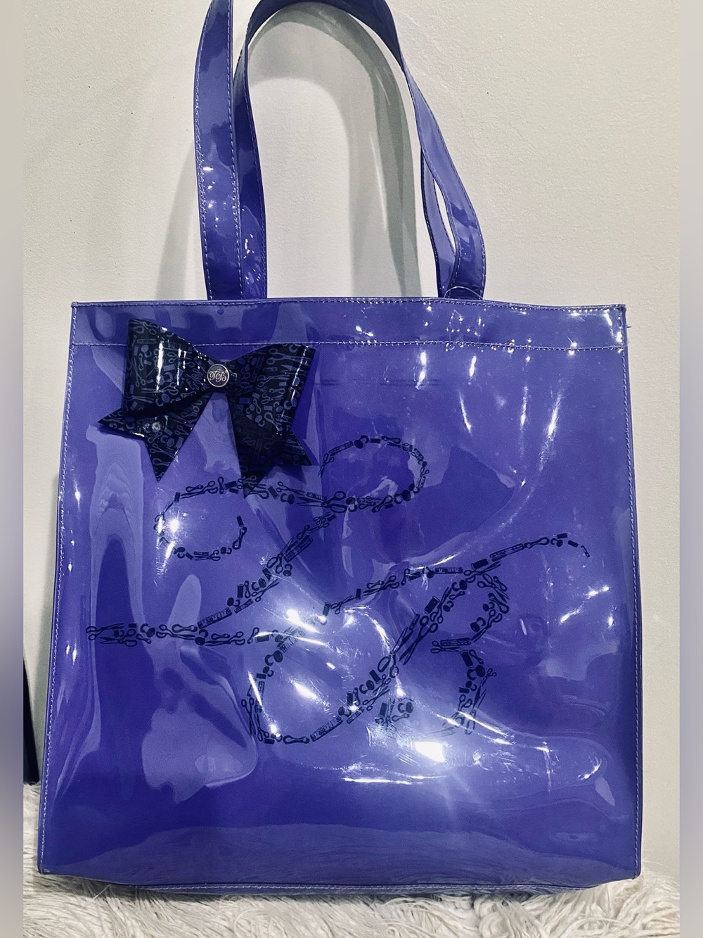 Ted Baker Purple PVC large tote shopper bag with bow
